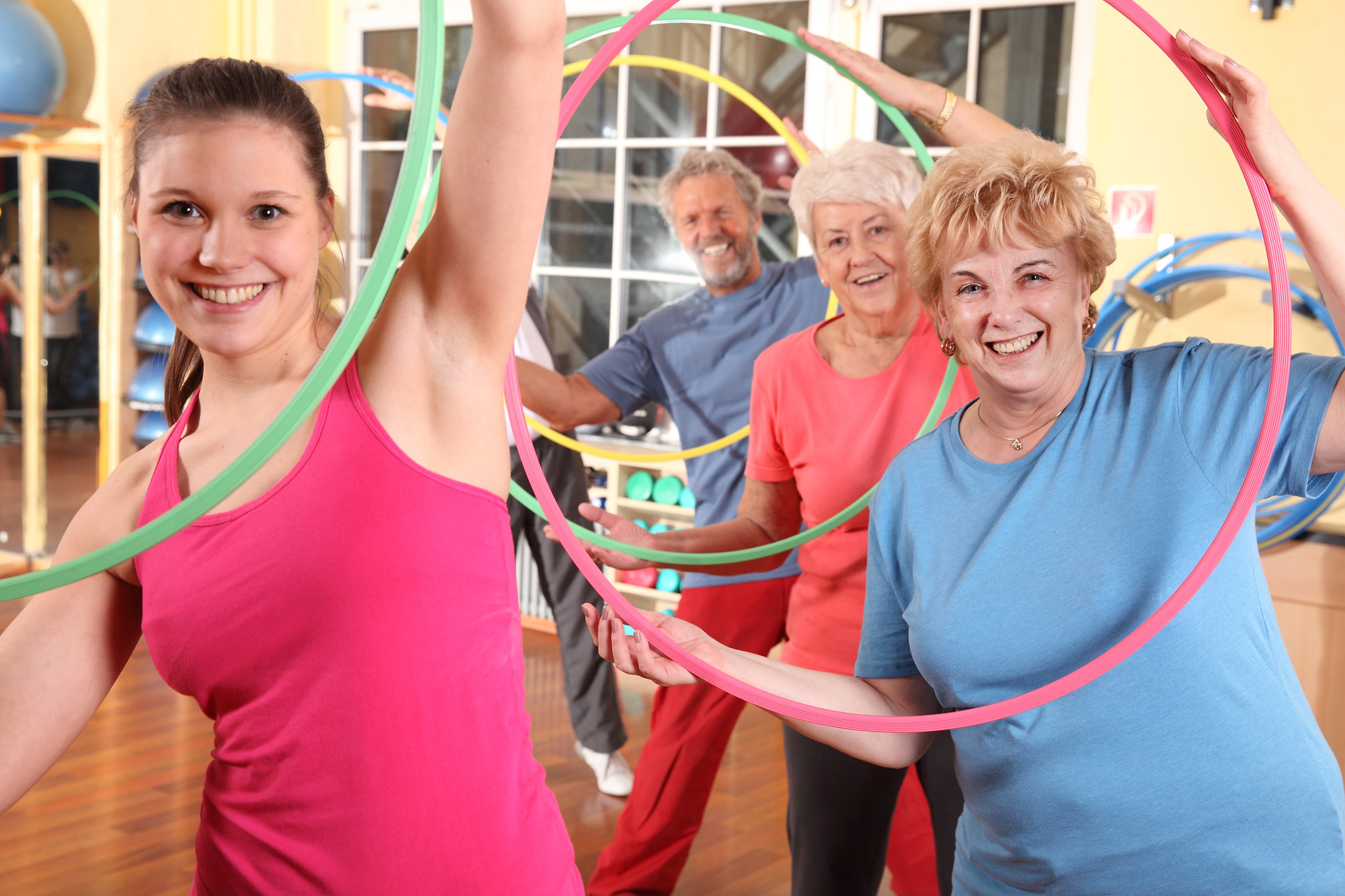 Gymnastikgruppe beim Sport